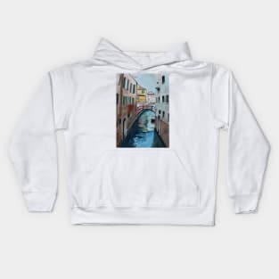 Canal in Venice Mixed Media Kids Hoodie